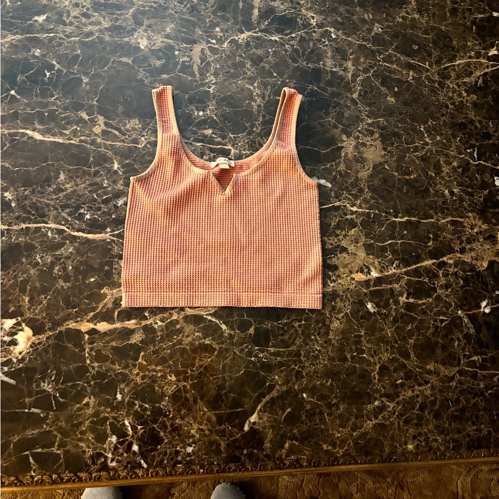 pink Ribbed Crop Top
